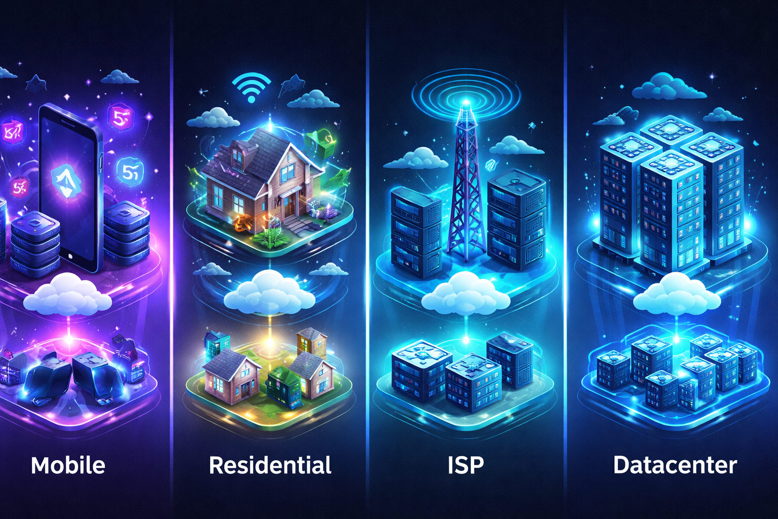 Типи проксі IP: mobile, residential, ISP та datacenter — що обрати